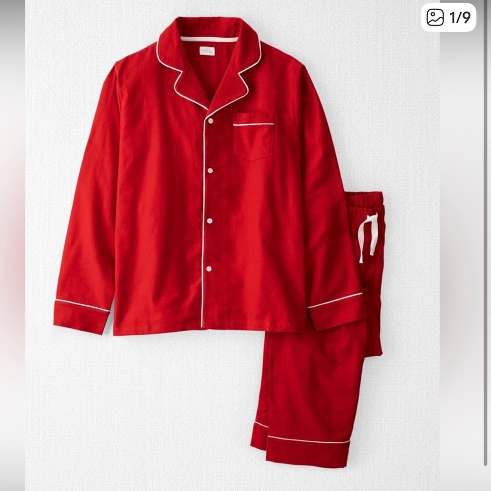 New adult size medium red flannel pajamas